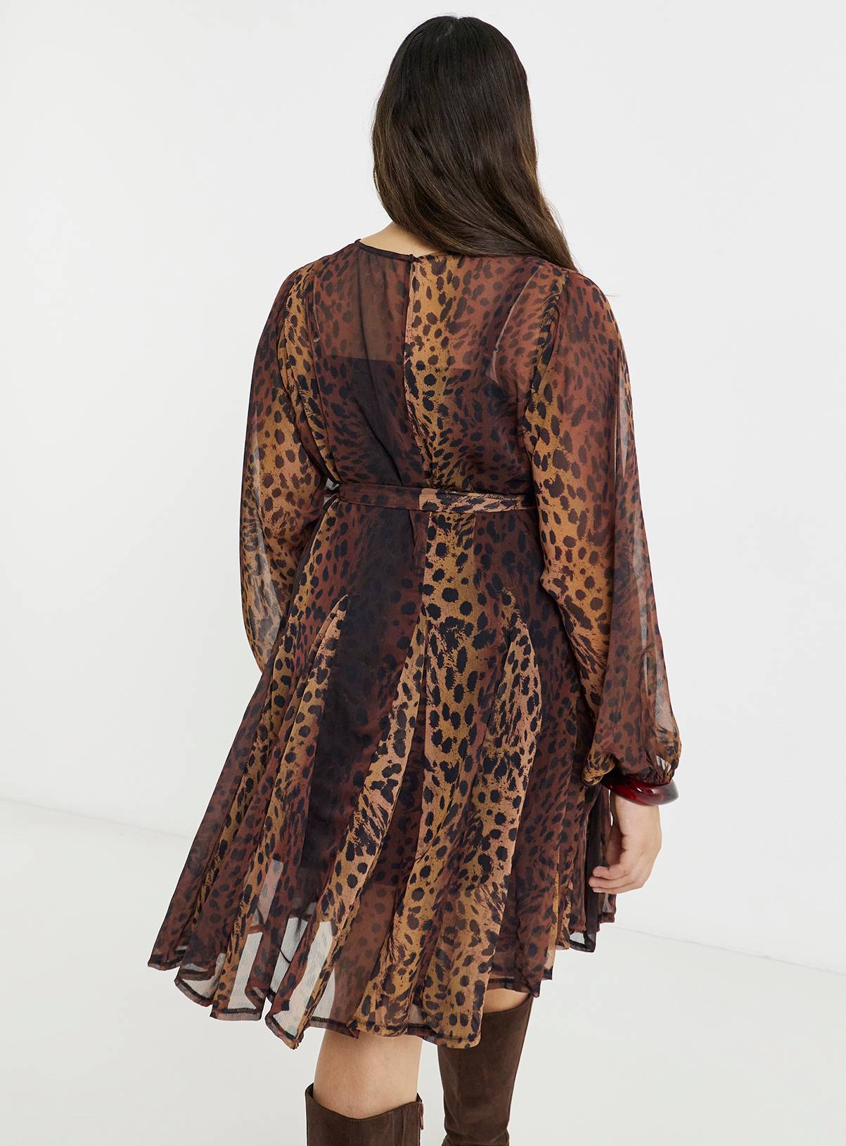 SIMPLY BE Leopard Print Skater Dress With Godets 26 - Image 2